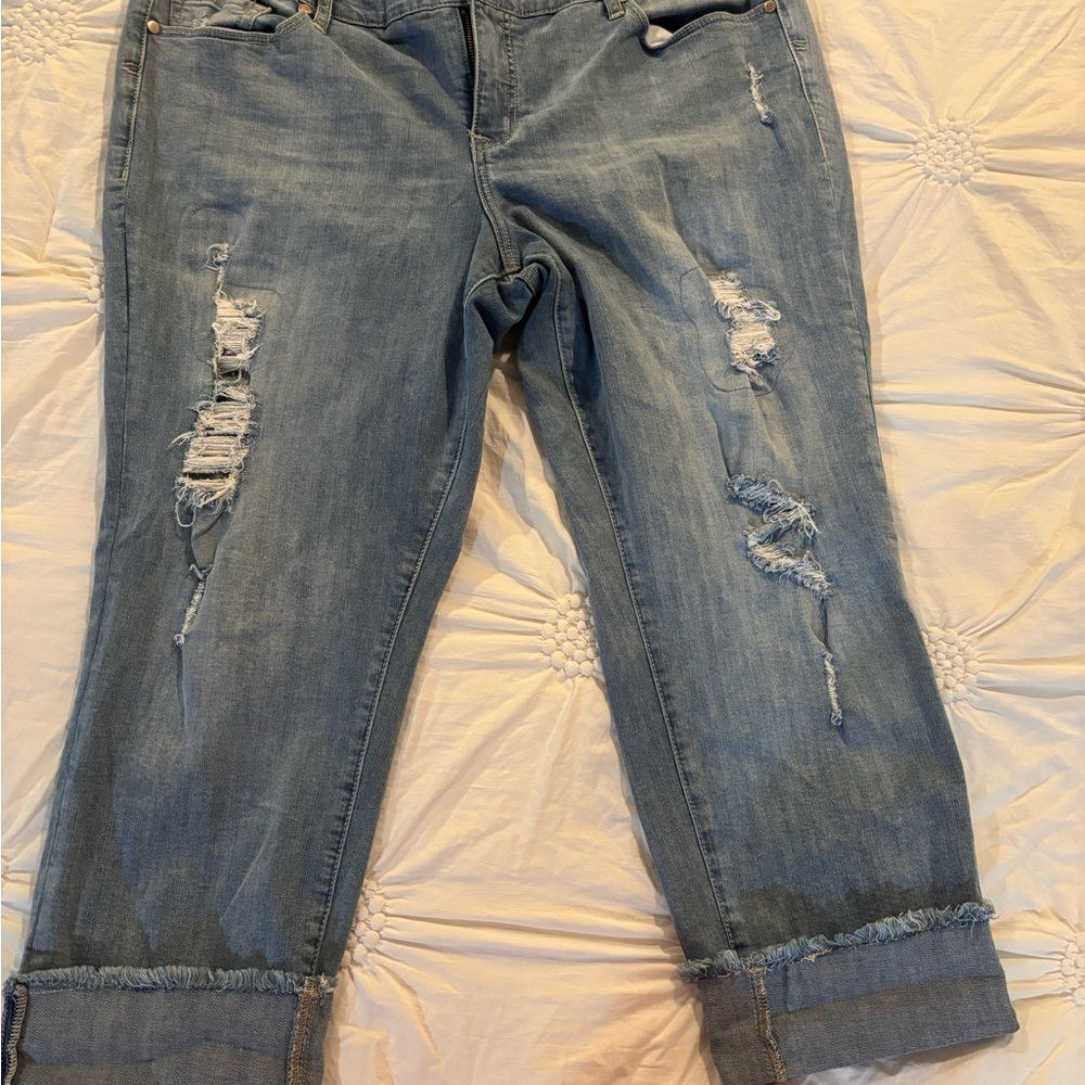 Torrid Light Blue Distressed Boyfriend Jeans